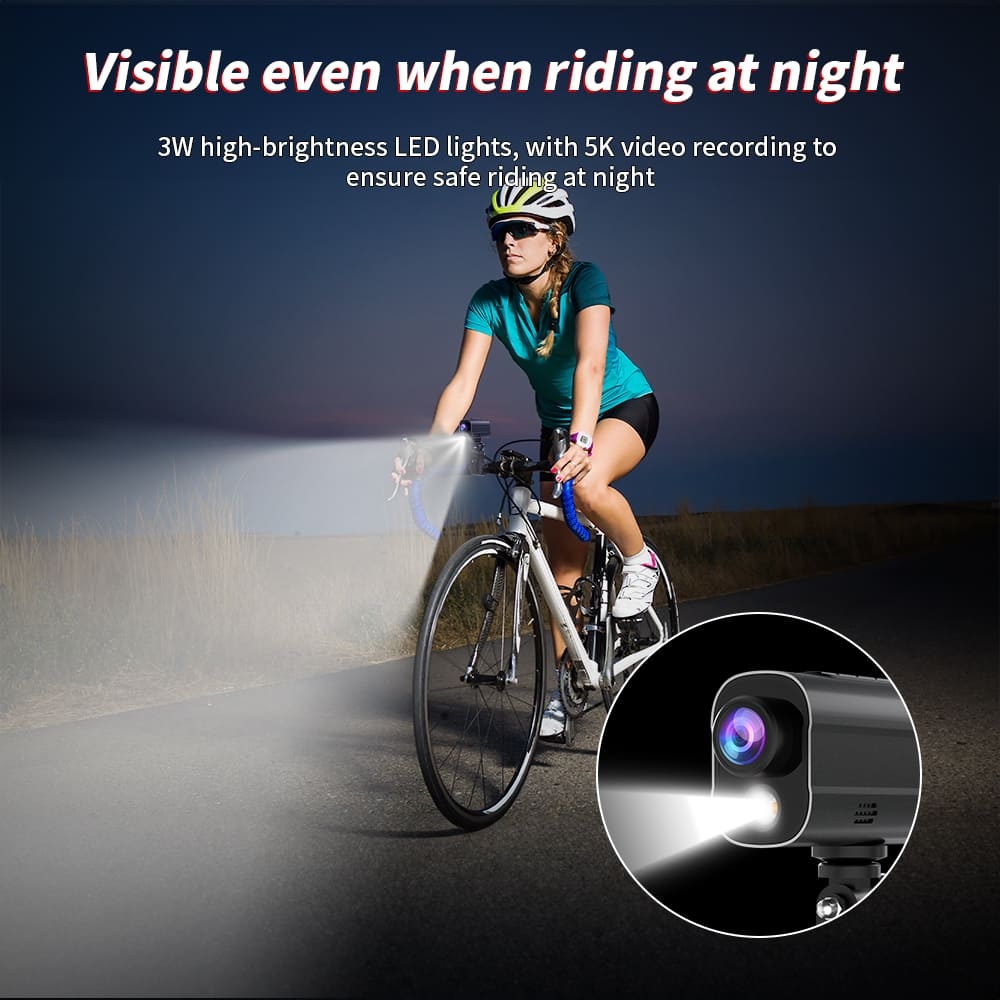 Екшн камера для велосипеда зі світлодіодним підсвічуванням wifi