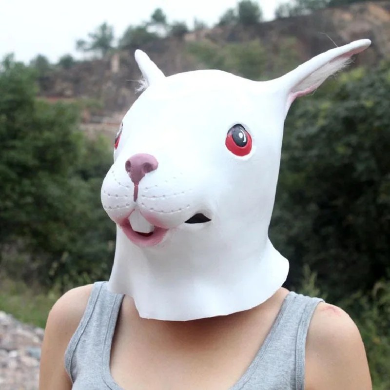 Кролик - Карнавальні маски, маска для обличчя латексна силіконова
