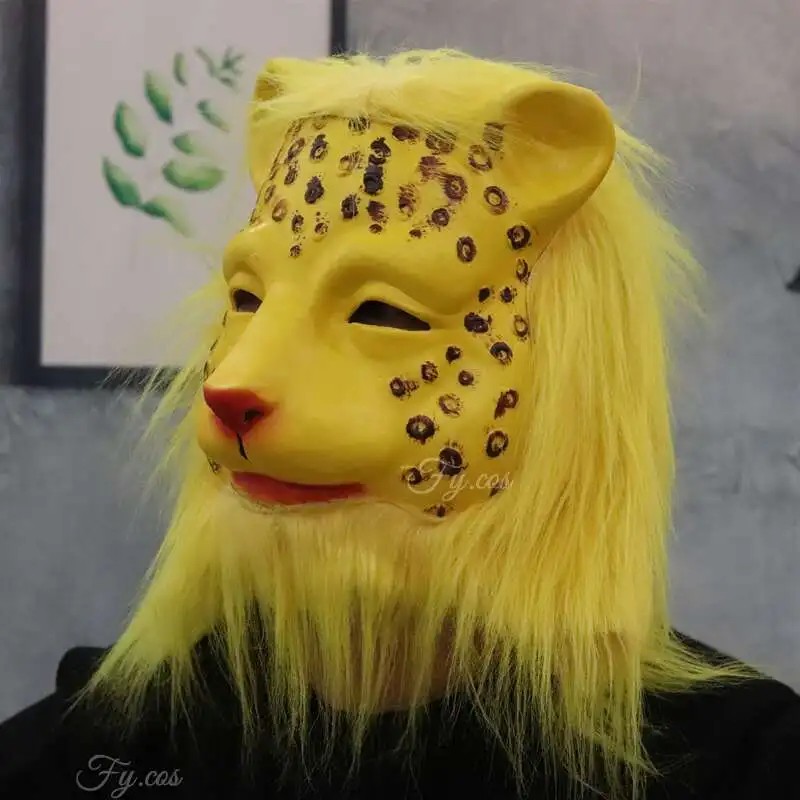 силіконова латексна маска на голову леопард