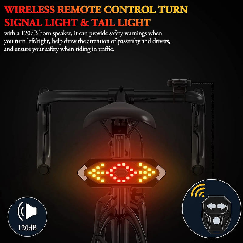 велосипедний задній ліхтар з покажчиками повороту для велосипедного заднього ліхтаря бездротовий з контролером