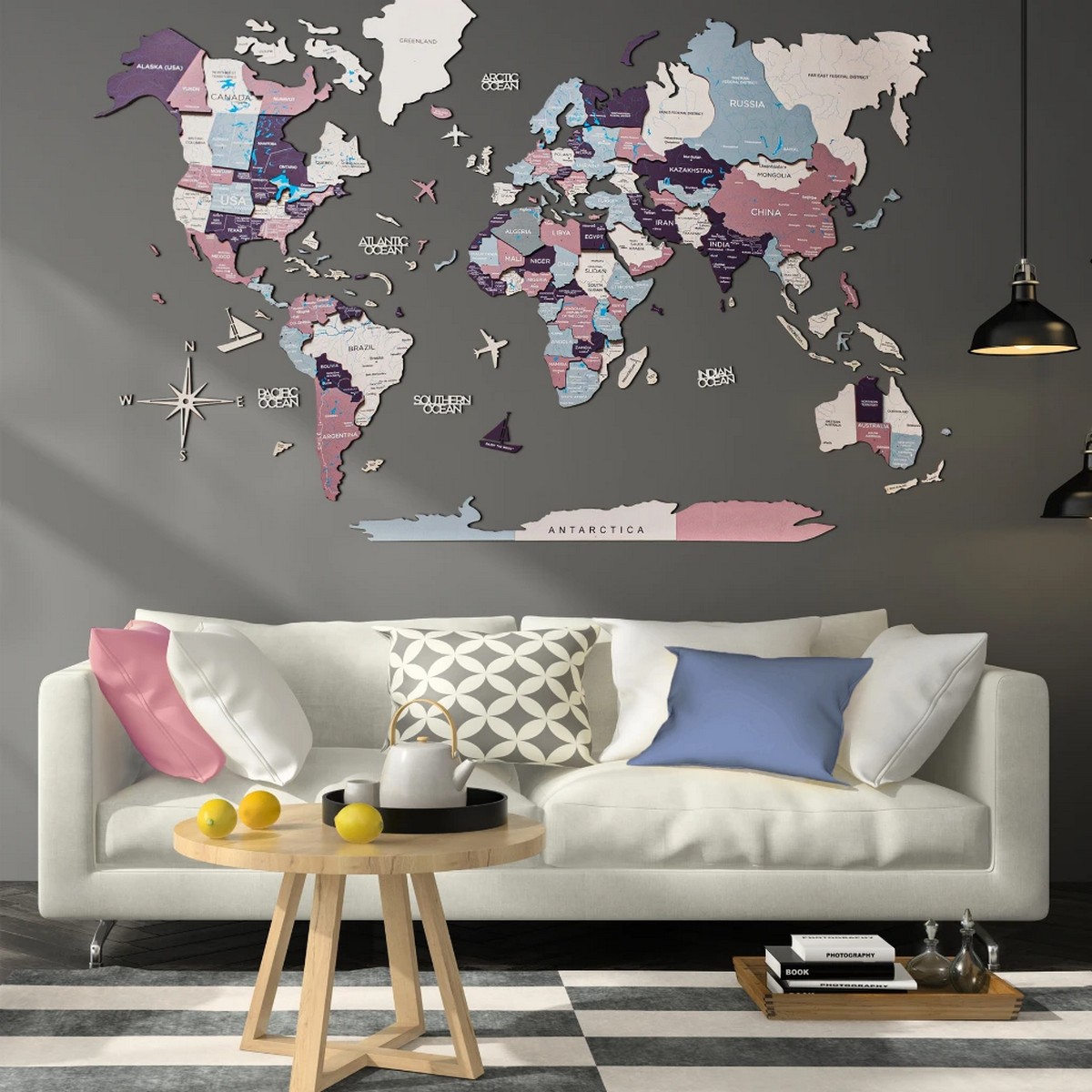 карта світу прикраса стін