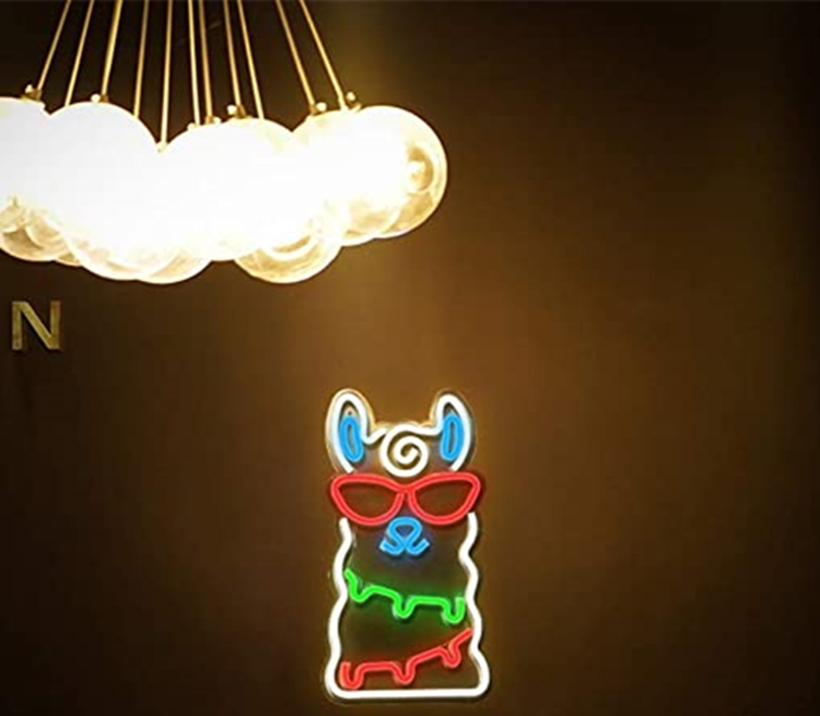 світяться лама неонова стіна логотип