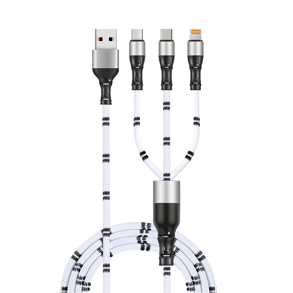 3В1 кабель USB з бамбуковим дизайном