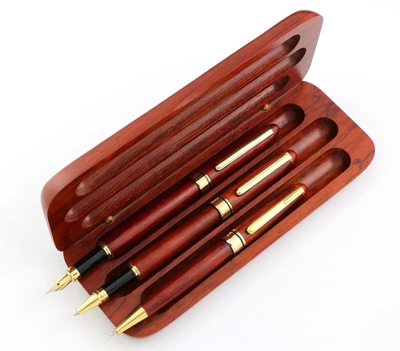 подарунковий набір ручок з дерев'яною коробкою для ручок