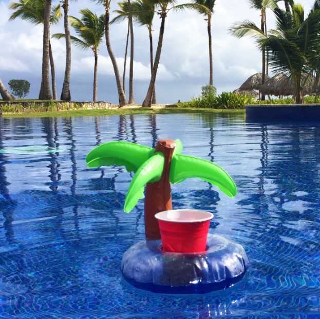 Надувне міні-колесо для басейну для зберігання напоїв з пальми