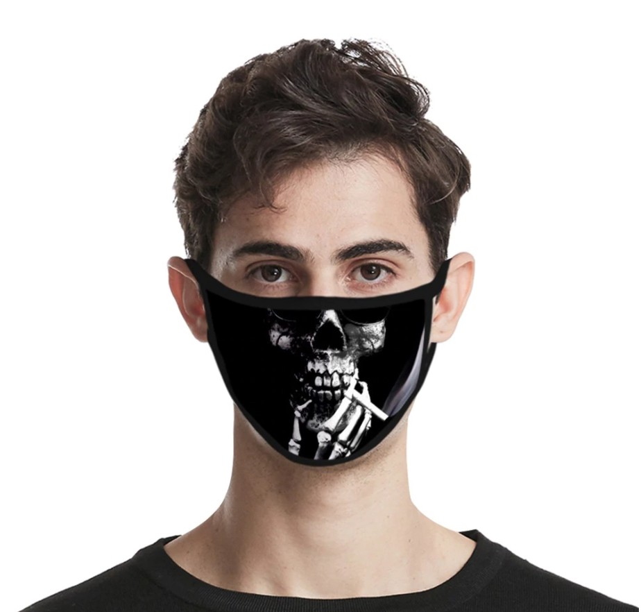 чорна захисна маска у формі поліестеру черепа