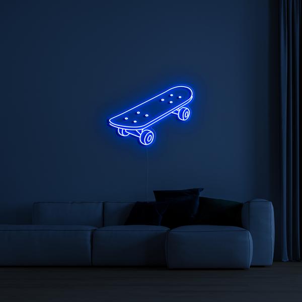 3D світиться світлодіодна неонова вивіска на стіні - скейтборд