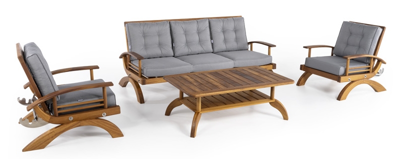 ротанговий садовий диван - садовий дерев'яний набір для сидіння