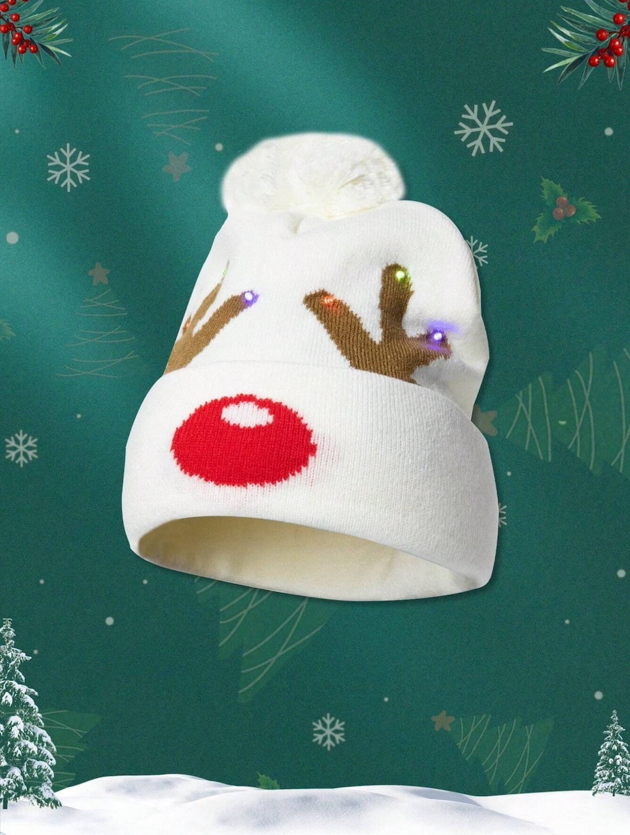 кепка різдвяні оленячі роги - кепка зимова світиться, Рудольф