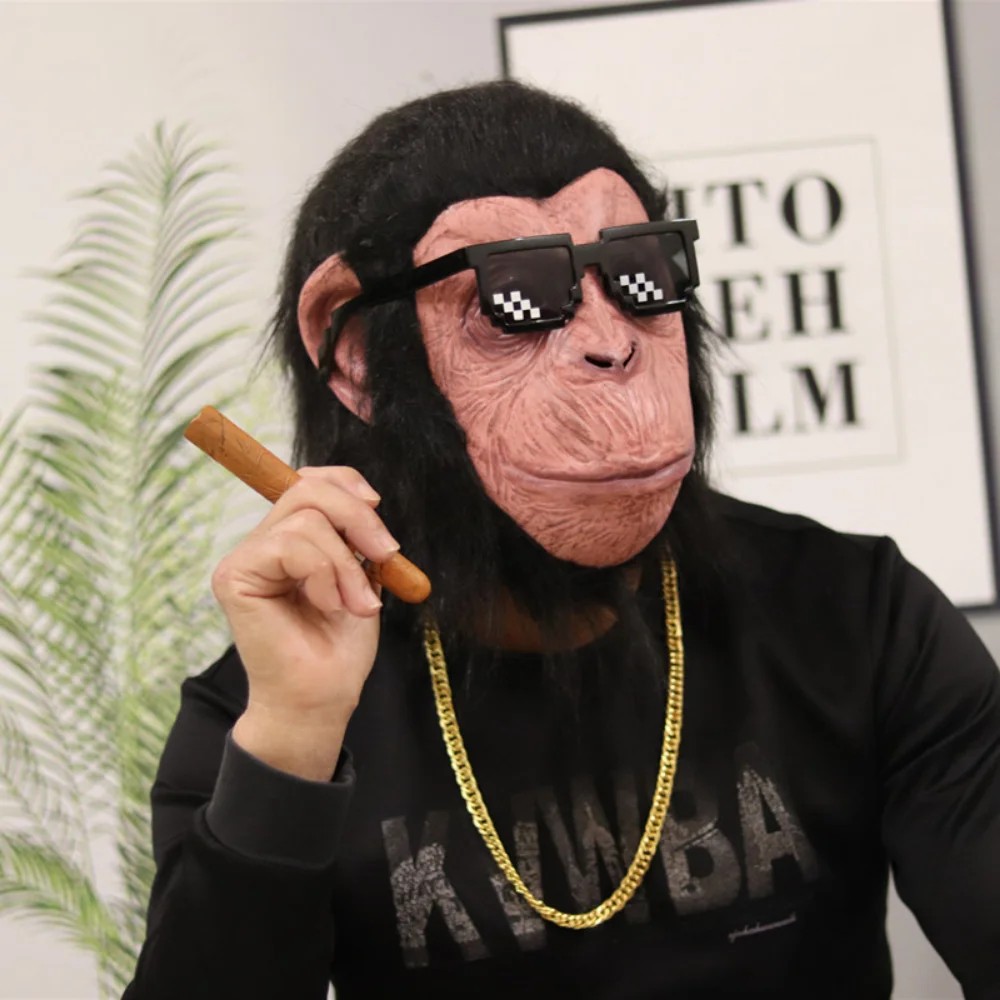 маска шимпанзе особа мавпи силіконова латексна маска на голову