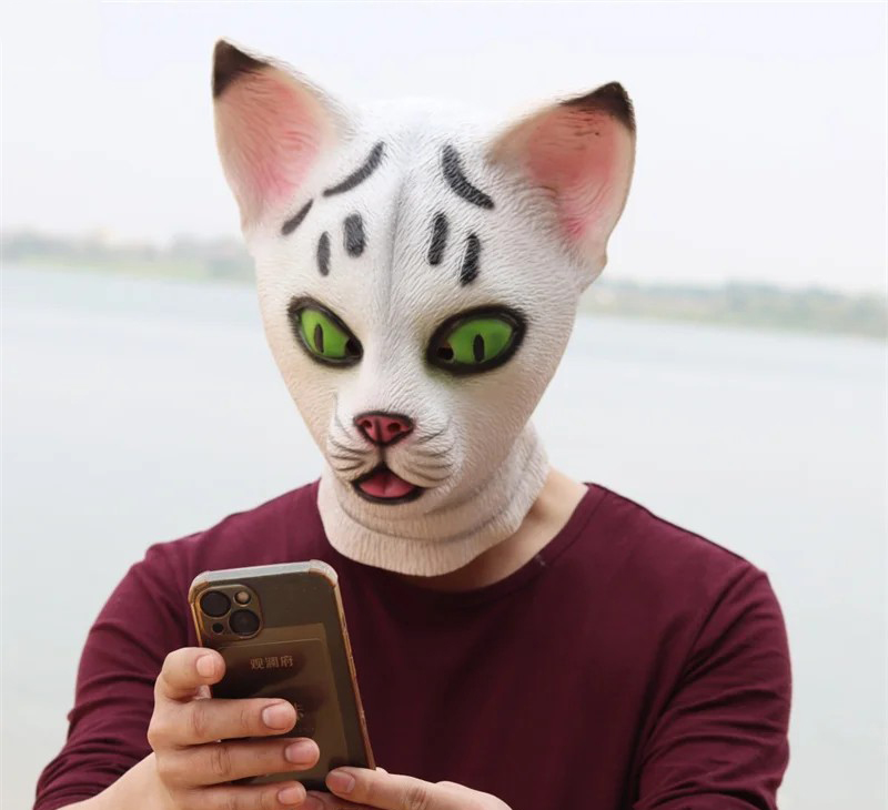 маска для кота обличчя голова силіконовий латекс