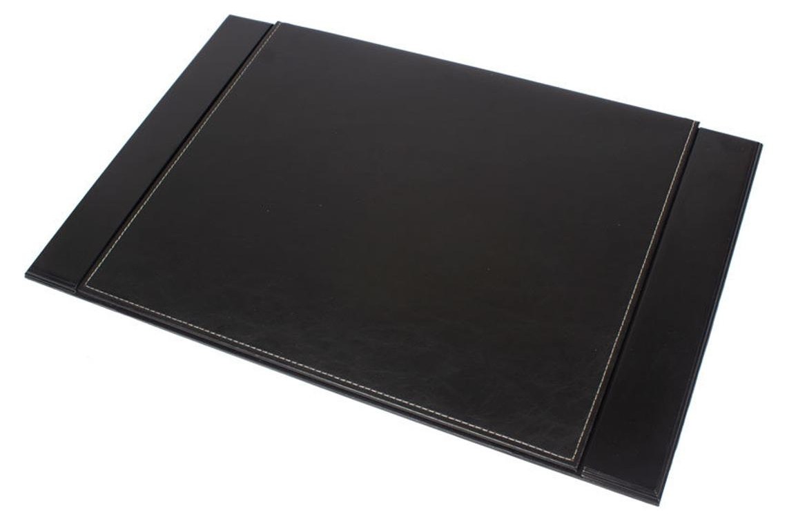 чорний шкіряний килимок для столу дерев'яний
