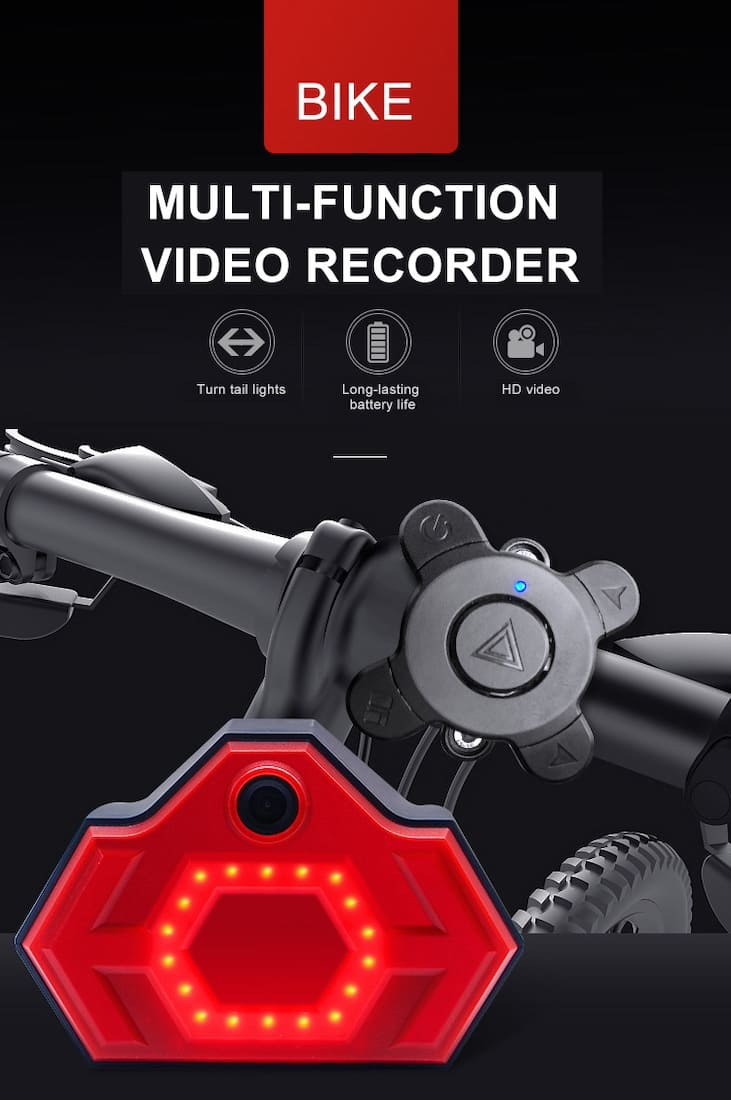 Велосипедний ліхтар з камерою - задній ліхтар з поворотниками
