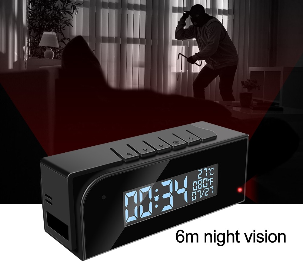 шпигунська камера з будильником нічного бачення