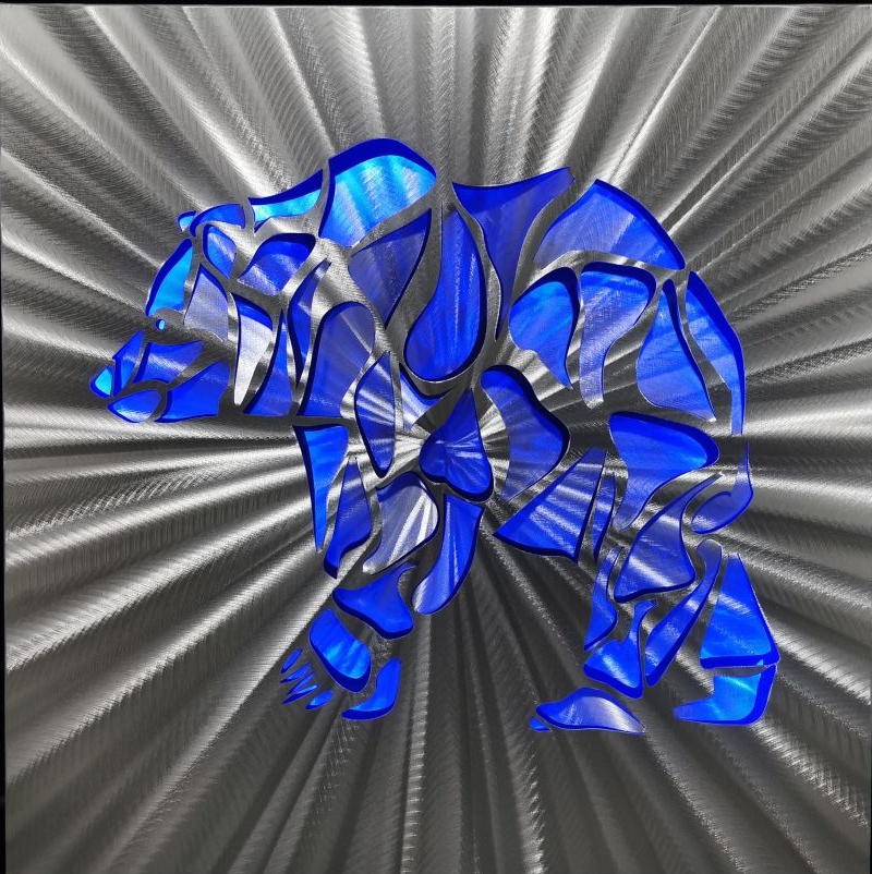полярний ведмідь - світлодіодні абстрактні металеві картини 3D алюміній
