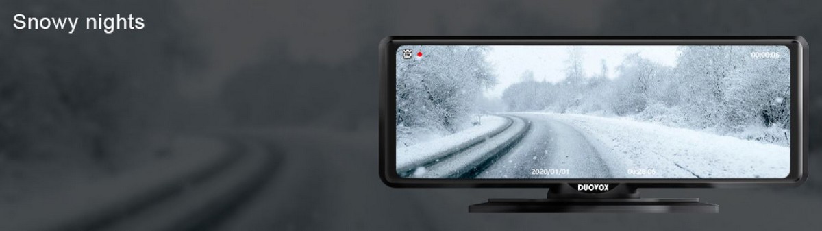 найкраща камера автомобіля duovox v9 - снігопад