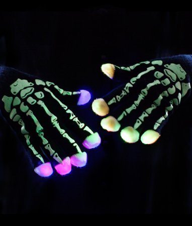 Світлодіодні рукавички скелет