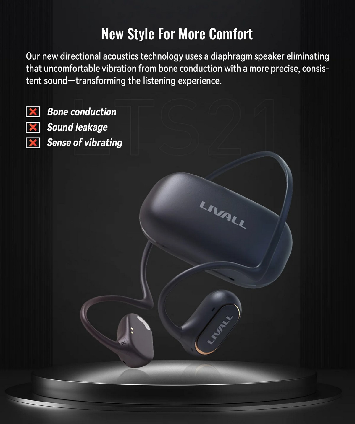 livall lts21 для бездротових слухових апаратів Bluetooth