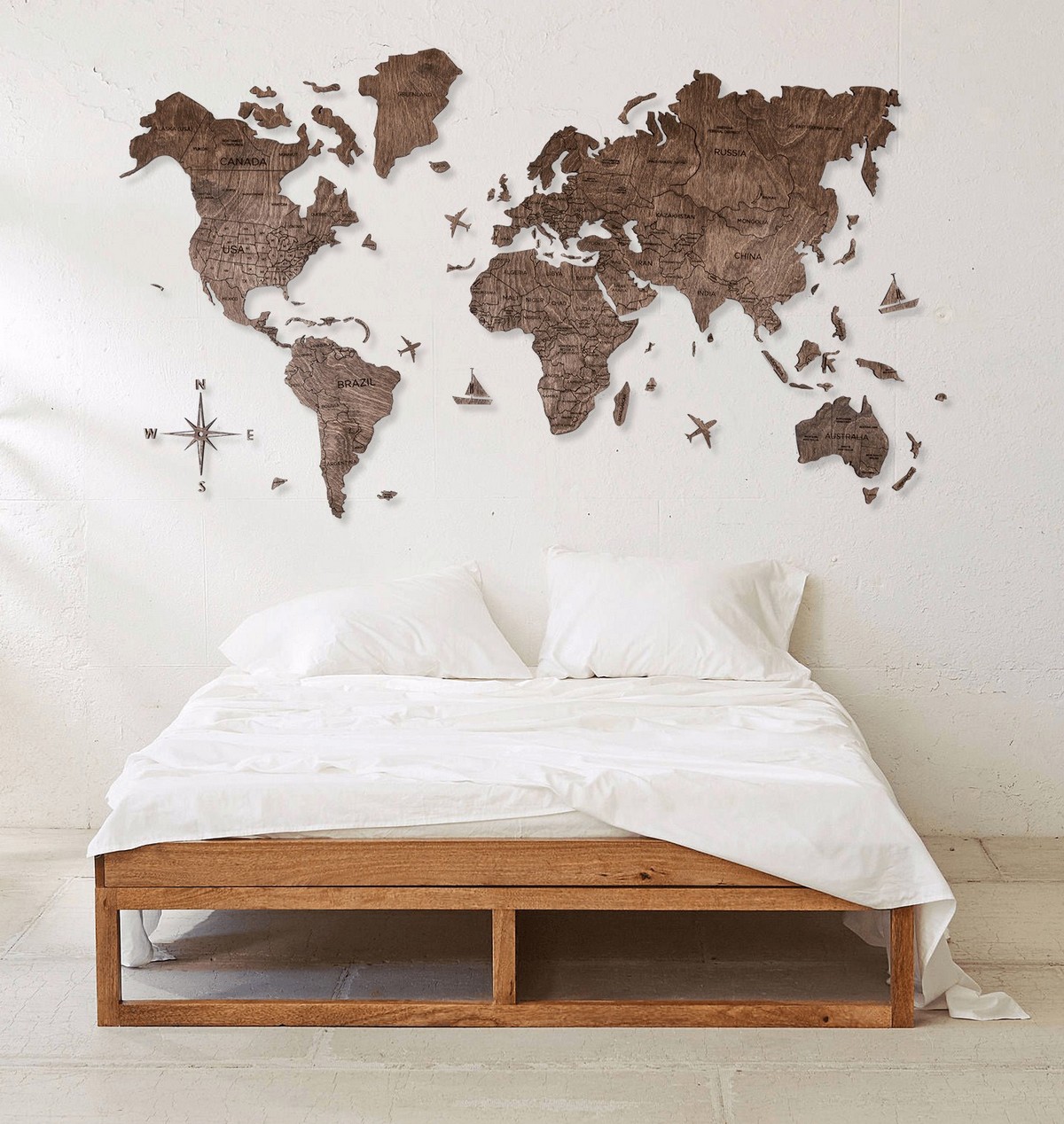 Карта світу на стіні 200х120 див
