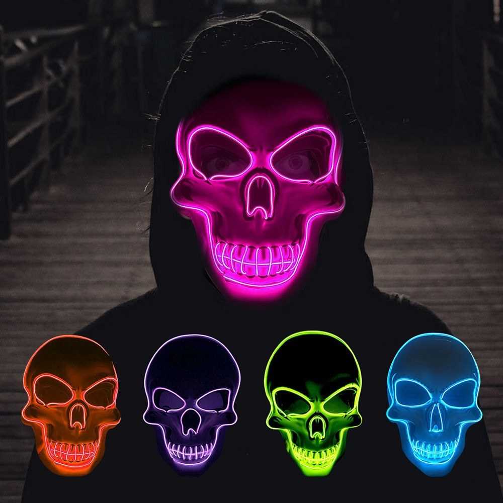 світлодіодна маска обличчя черепа фіолетовий