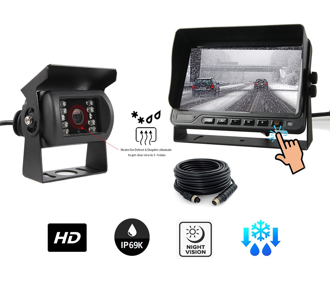 Комплект камери - задня автомобільна HD камера DEFROST + водонепроникний монітор 7".
