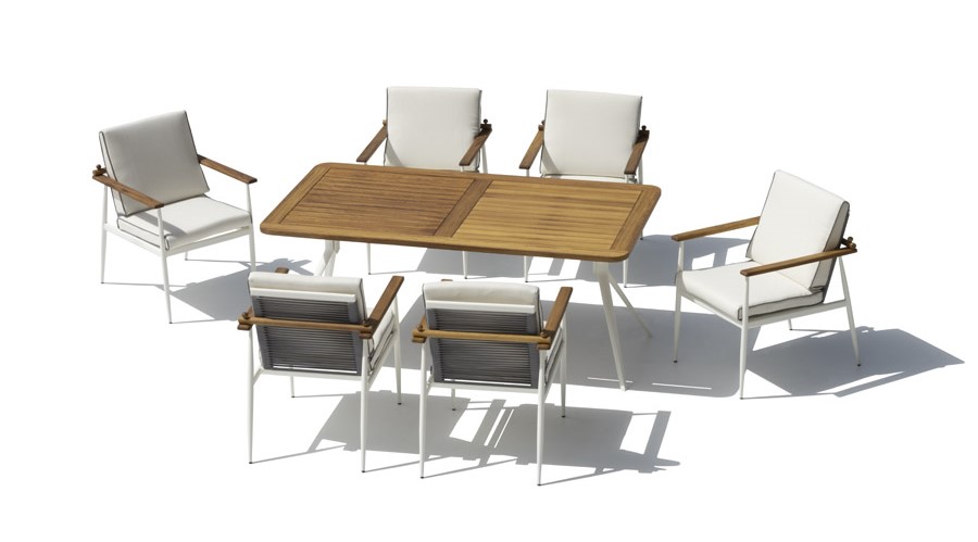 Набір обідній стіл і стільці - Елітні дерев'яні садові меблі