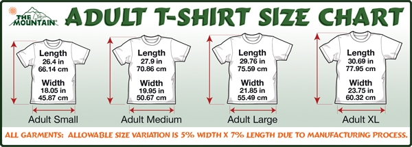 гірські футболки розмір таблиці