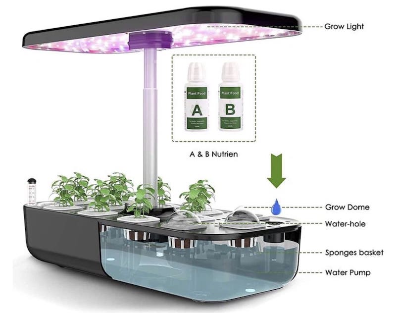 Світлодіодна лампа GROW (гідропоніка) для вирощування рослин - Набір з 12 капсул