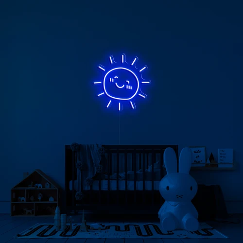 Світлодіодне підсвічування неоновим логотипом на стіні - сонячний