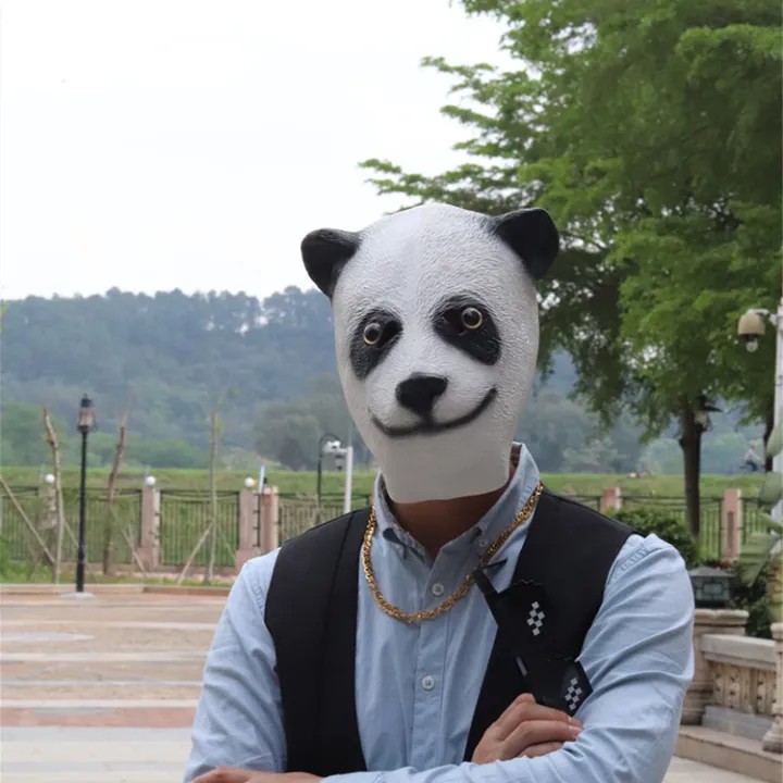 панда силіконова маска обличчя і голова