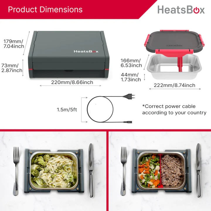 ланч бокс для їжі з електропідігрівом food heatsbox pro
