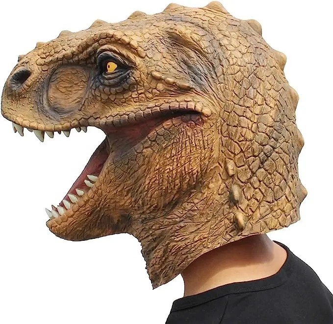Маска на хеллоуїн силіконова маска на голову динозавра т рекса