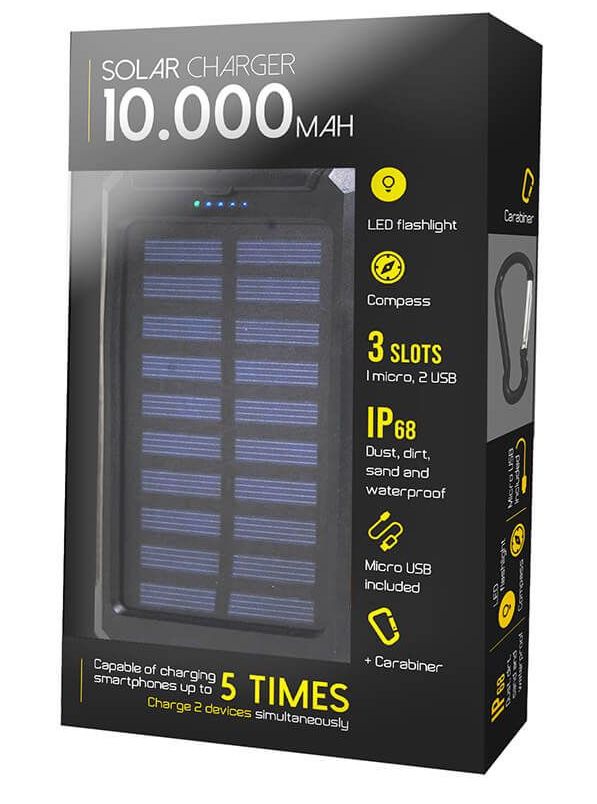 портативний сонячний зарядний пристрій 10000 mah для мобільного телефону