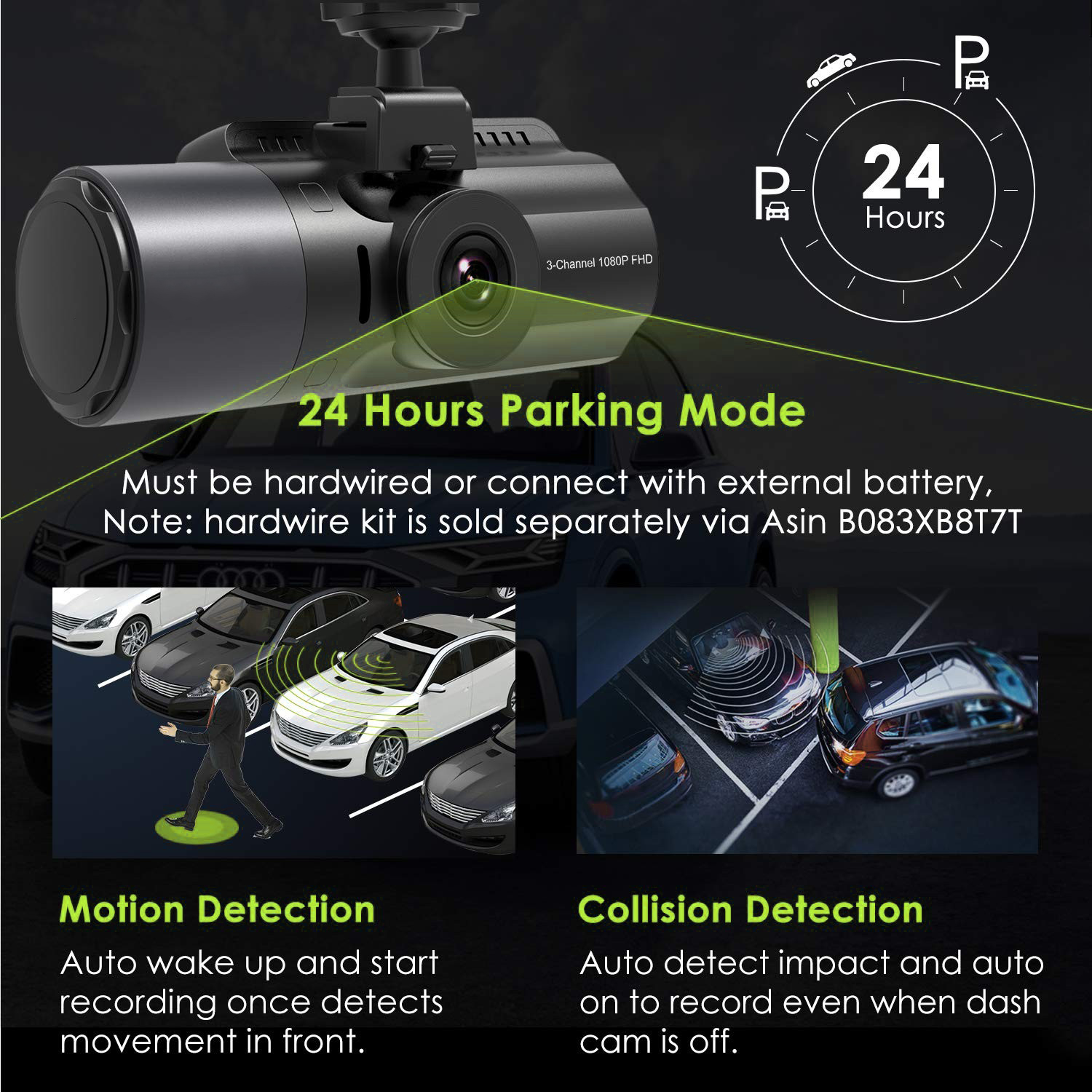 Автомобільна камера Profio S12 в режимі паркування