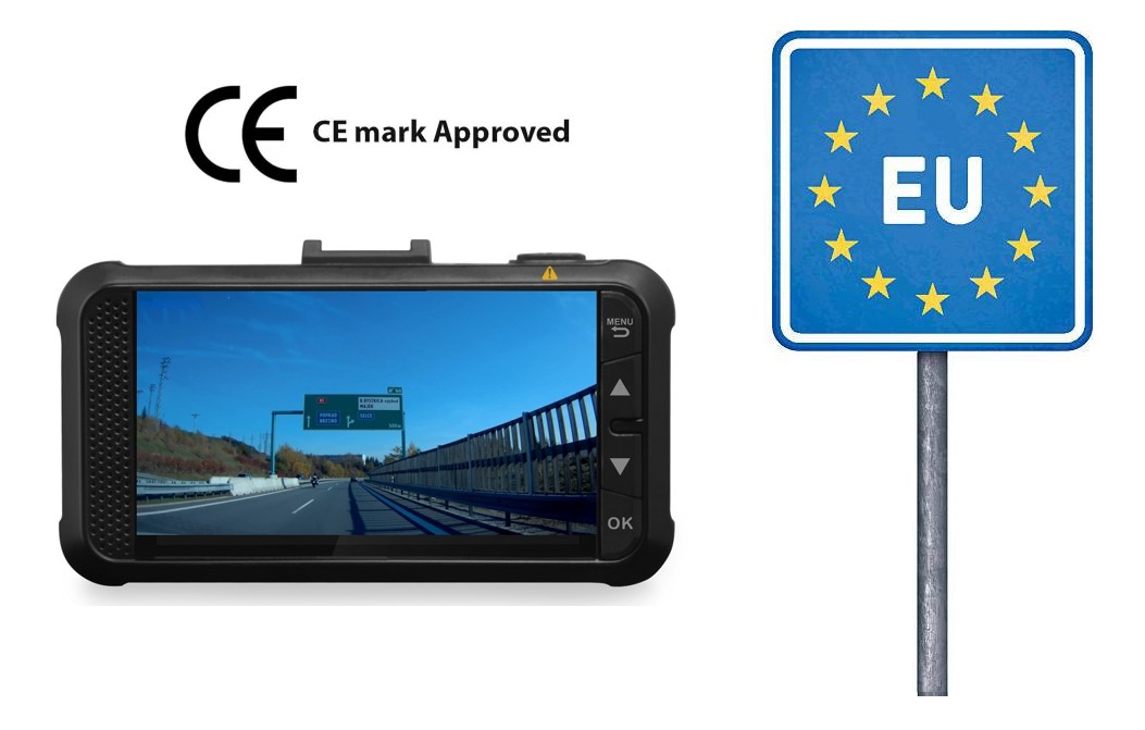 сертифікована автомобільна камера dashcam dod gs980d в ЄС