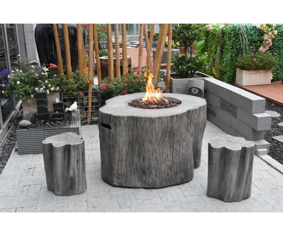 дерев'яний пень газовий камін для тераси і саду в імітації дерева